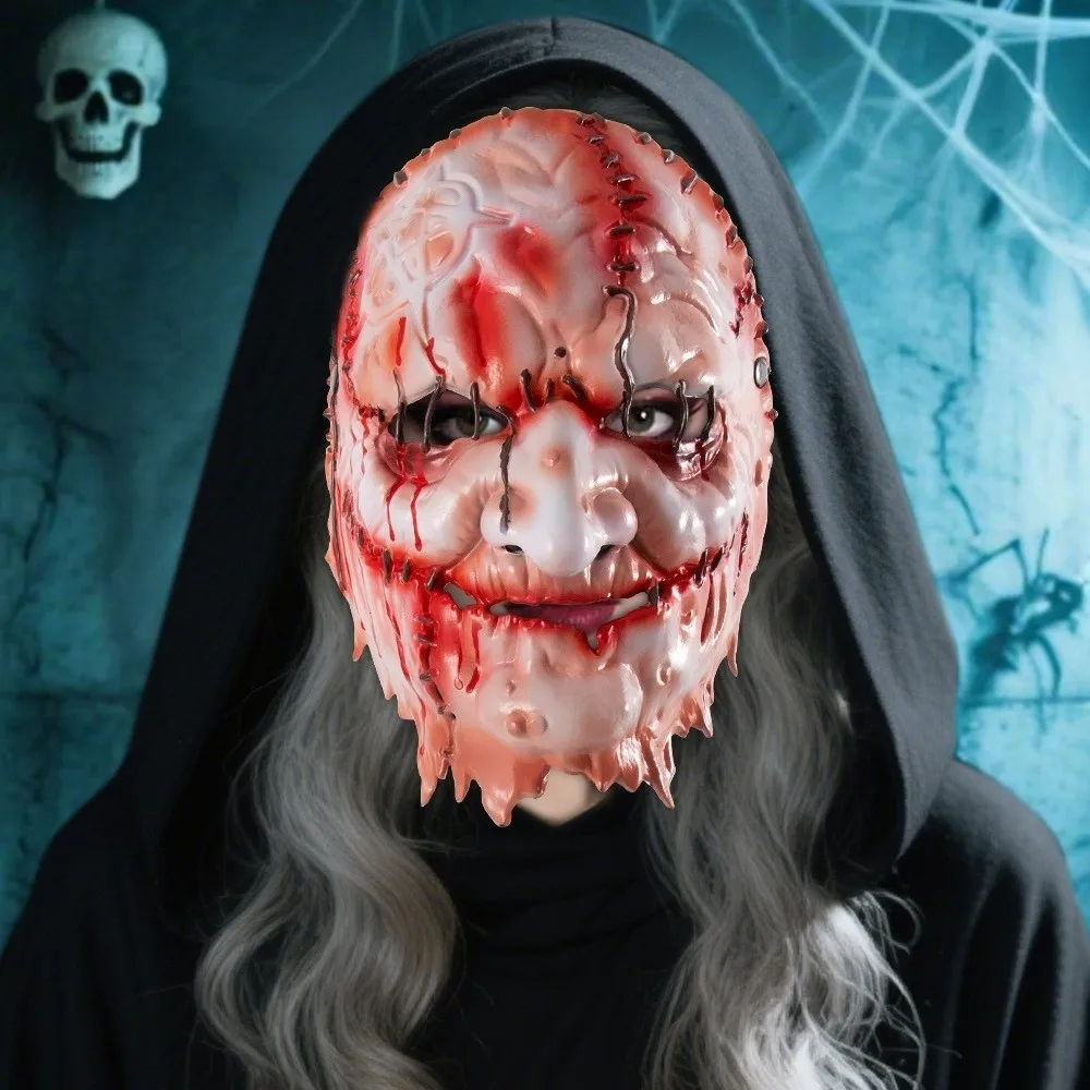 

Blood Scar Halloween Witch Mask Facepiece Masquerade Dark Forest Mask Old Man Face Cosplay Scary Killer Devil Mask Dressing Up