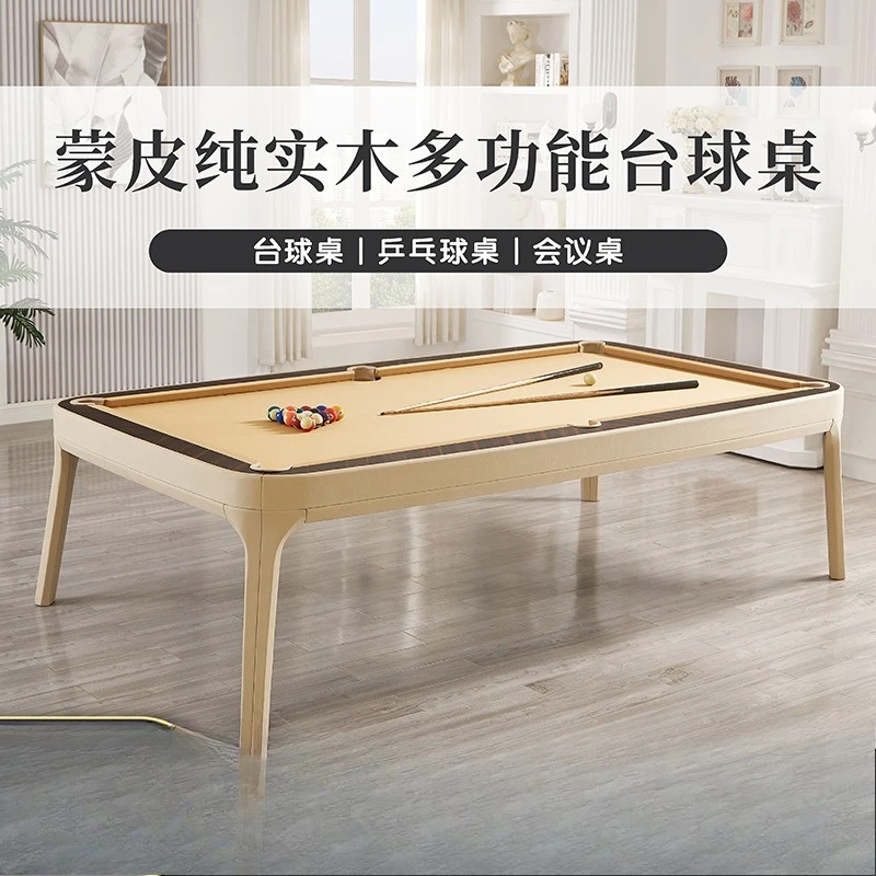 Leather Light Luxury European Billiard Table Standard Adult Home Villa American Black Eight Fancy Nine Ball Billiard Table Case