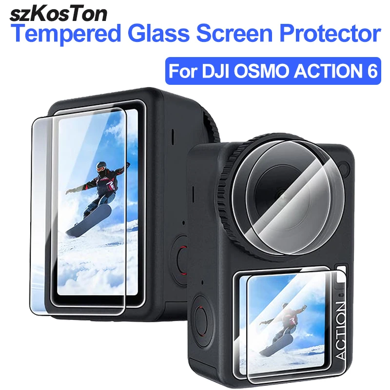 Für DJI OSMO Action 6 Displayschutzfolie aus gehärtetem Glas, Objektiv-Displayschutzfolie, Glasfolie für DJI Action 6 Zubehör