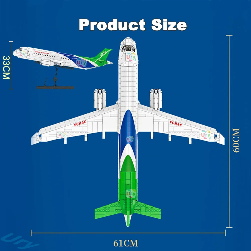 1601PCS City Series Passenger Plane Luxury Aircraft Airplane Bus Sets Model Building Blocks Desk Decoration Toys for Boys Gifts