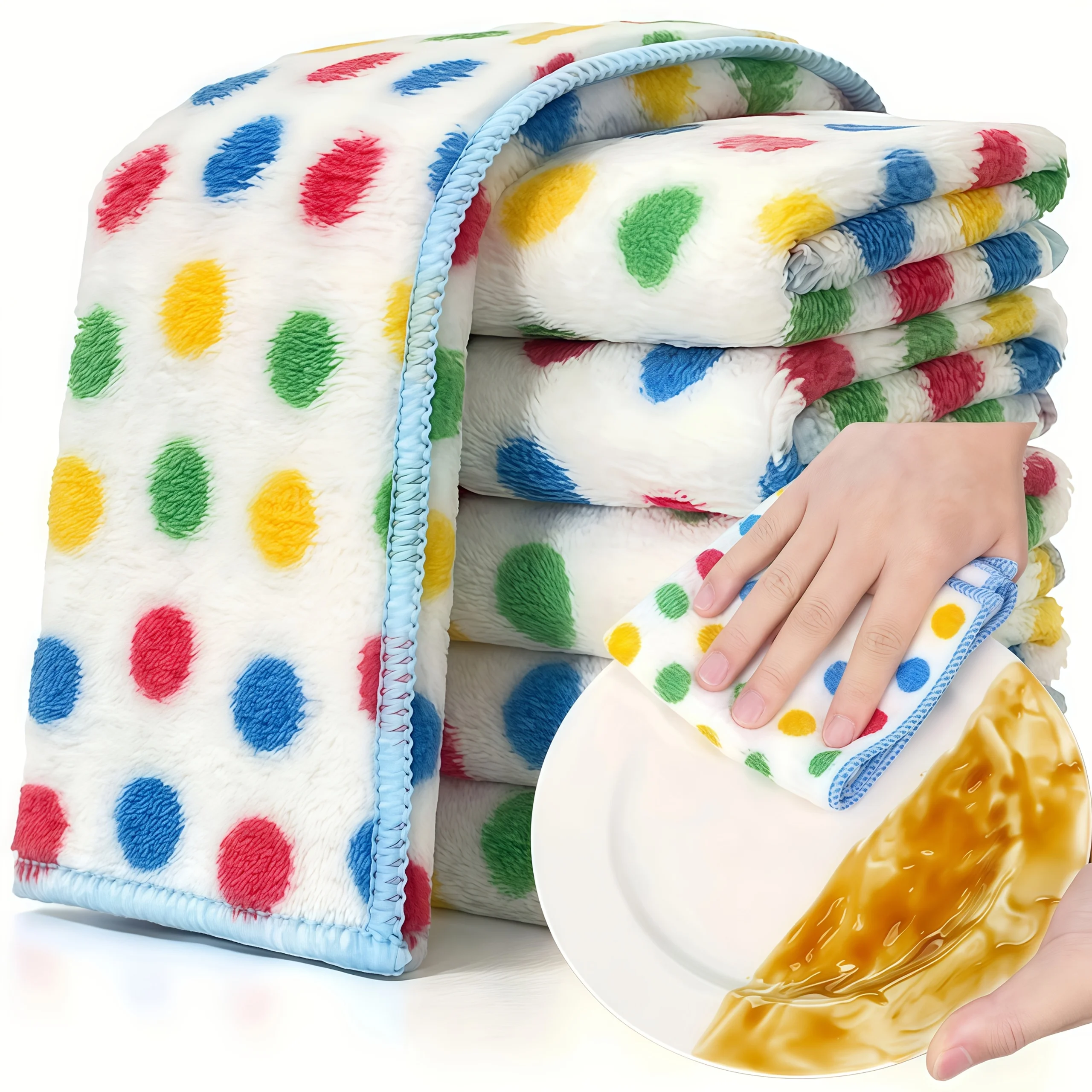5PCS/10PCS Colorful Drying Towels, Absorbent Cleaning Cloth, Hand Towel