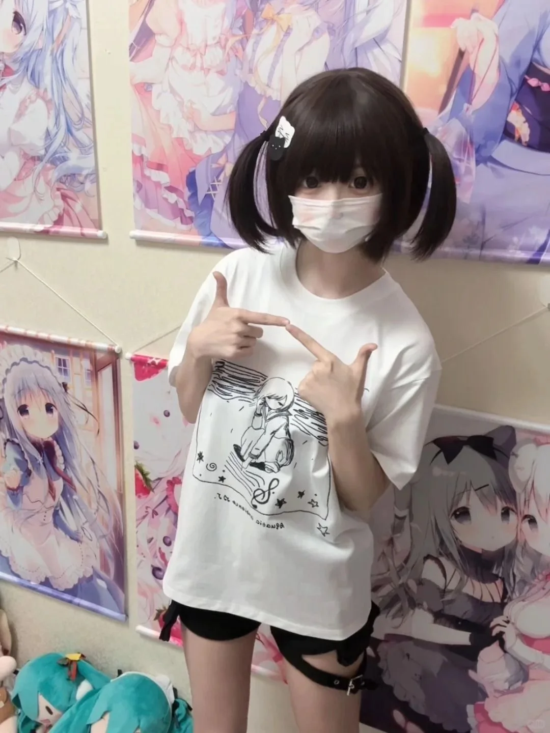 Kimotimo 2026 Summer White T-shirt Women Japanese Sweet Cute Anime Printed Short Sleeve Tops Vintage Y2k Aesthetic Casual Tees