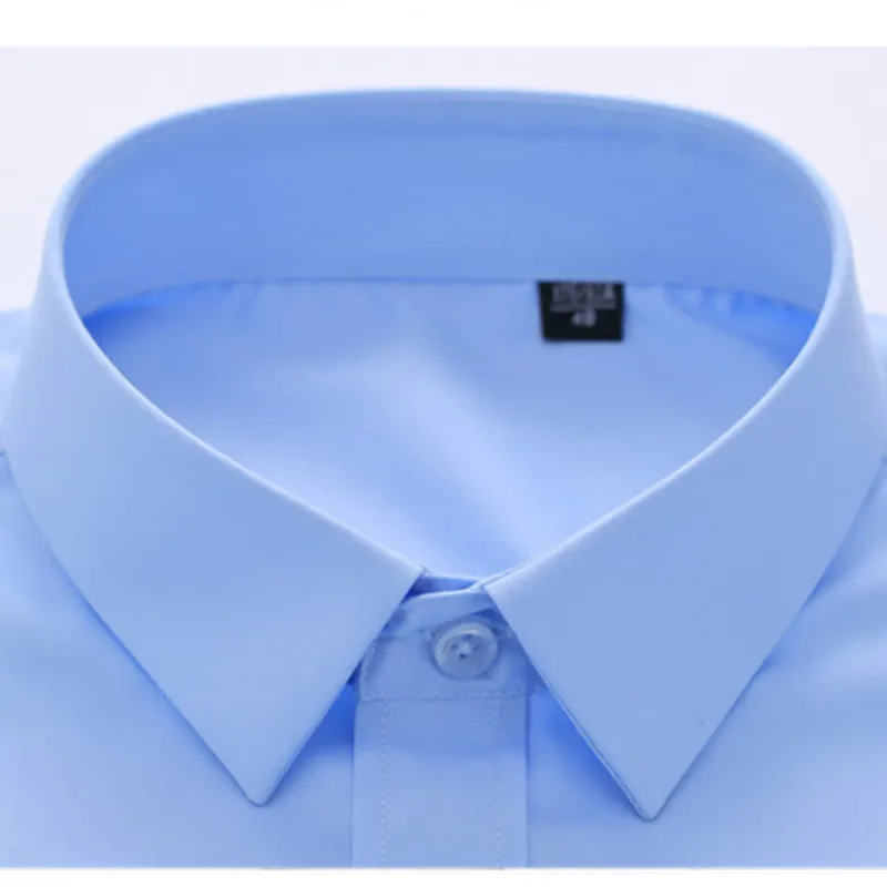 Männer Bambus Faser Shirts Mode Frühjahr Sommer Keine-eisen Pflege Kostenloser Schlank Stretch Weiß Blau Grau Büro Formale plus Größe 8XL 7XL