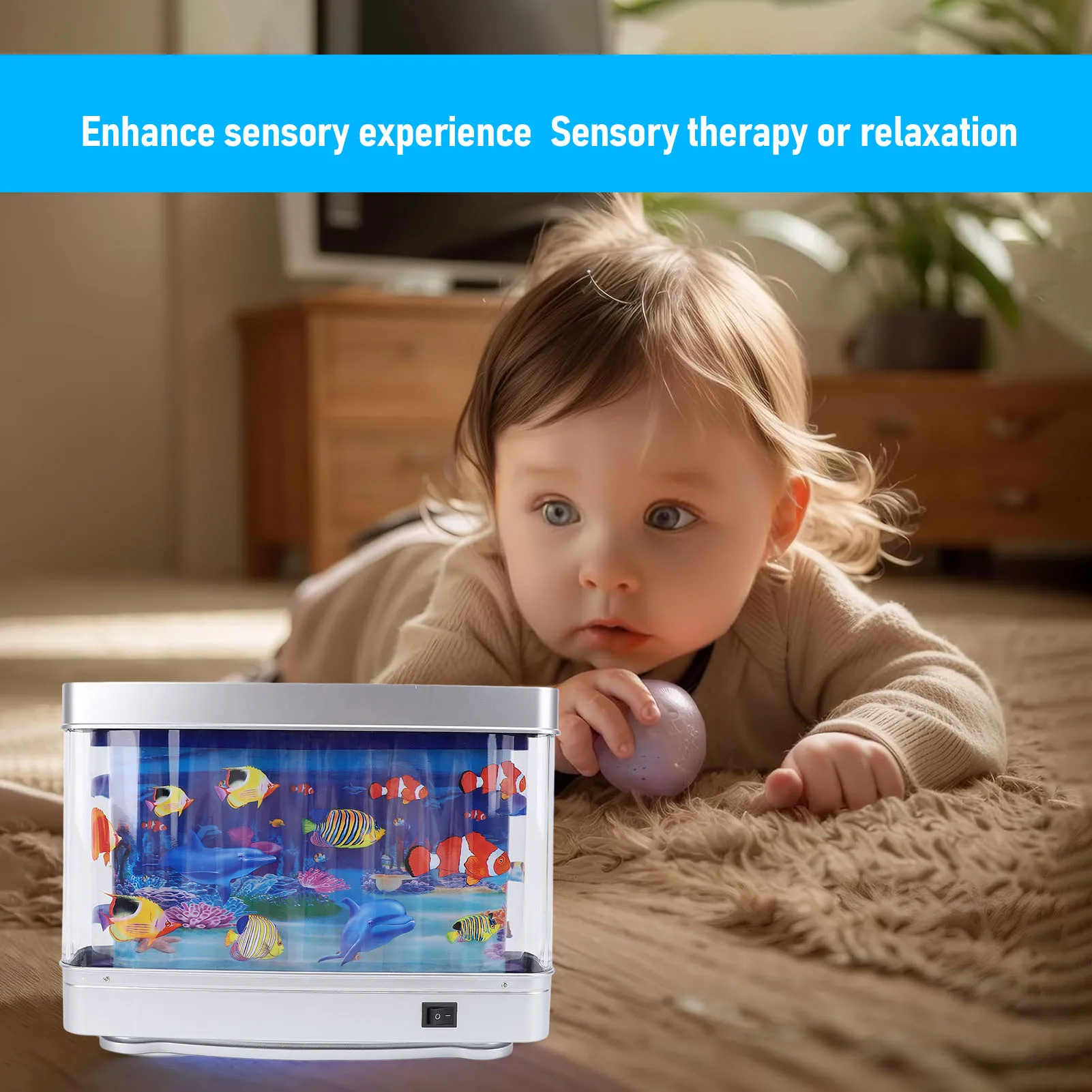 Aquarium Motion Lamp Artificial Tropical Fish  Lamp Realistic Multifunction USB Plug in Small Decorative for Kids Baby