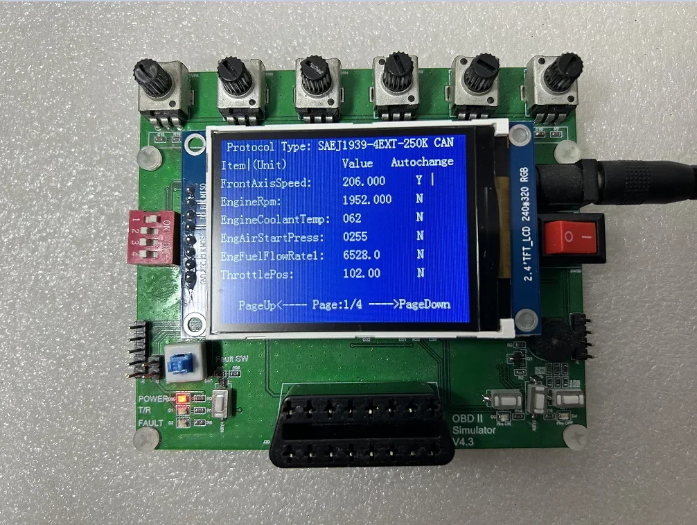 Pojazd OBD Simulator /ECU Emulator 0.96 calowy ekran OLED obsługuje J1939