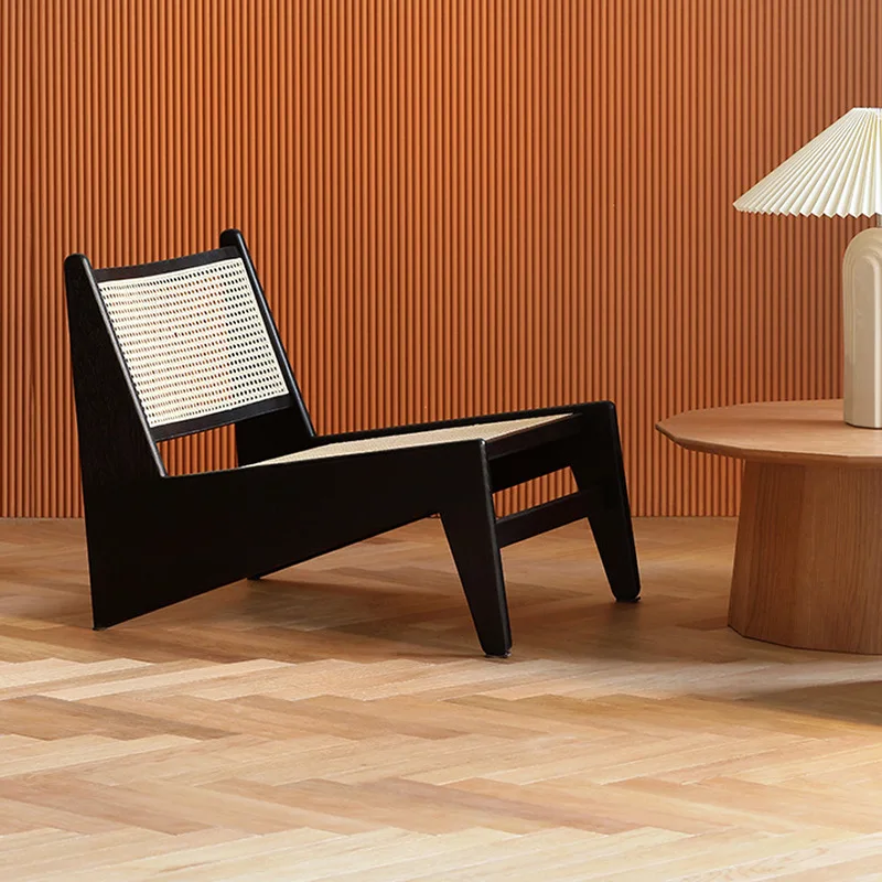 Recliner Lazy Chair Kangaroo Chair Chandigarh Nordic Sofa Balcony Living Room Wabi Sansi Homestay Wind Solid Wood Rattan Chair