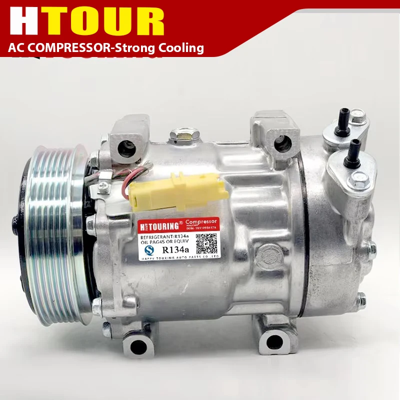 

SD6V12 AC Compressor for Citroen Berlingo C2 C3 Pluriel Xsara Peugeot 206 6453GZ 6453JL 6453JP 6453KS 6453LF 6453LH 6453LN 6453