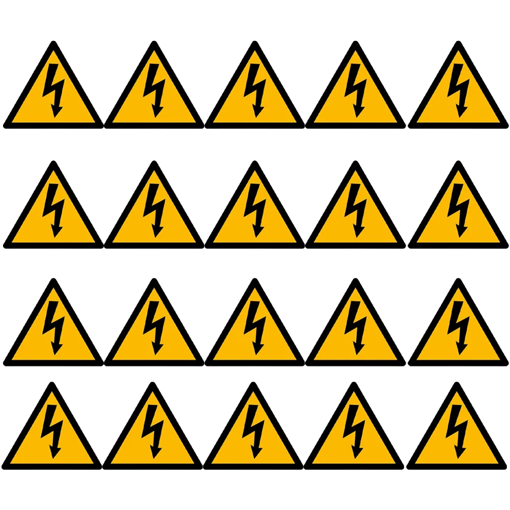 الحذر ملصقات الجهد العالي 20 قطعة تسميات السلامة الكهربائية علامات المخاطر للألواح الكهربائية الأسوار تحذير الشارات للأعمال #2