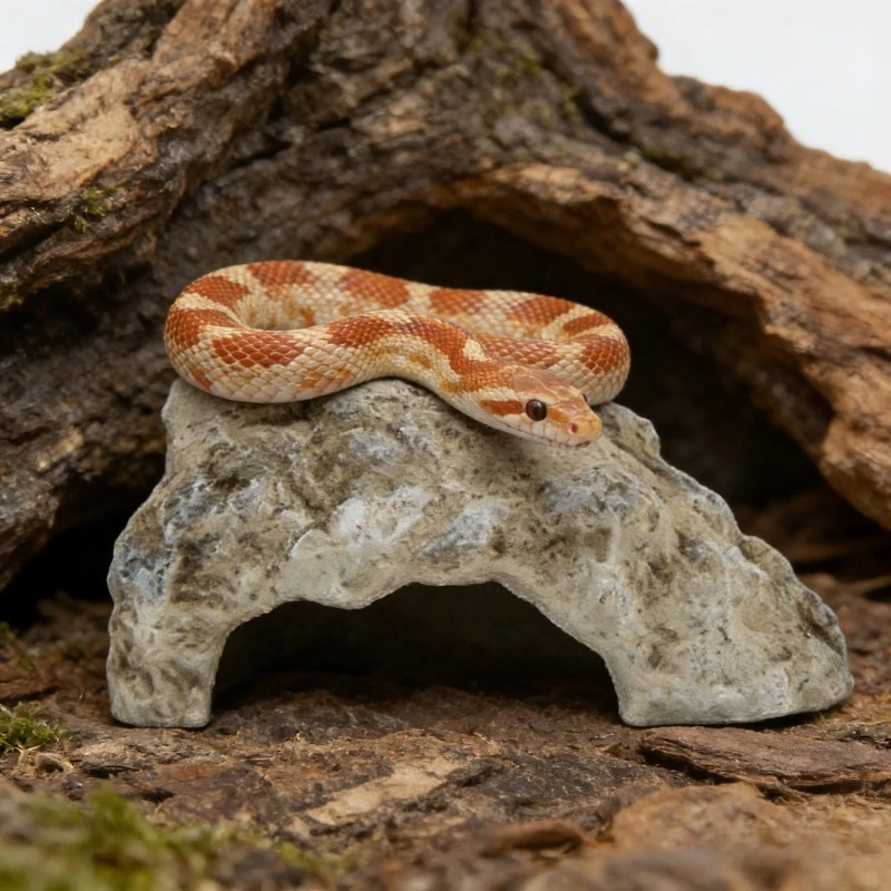 

Reptile Rock Hide Cave Habitat Decor Shedding Aid Basking Platform for Turtle Gecko Lizard Snake Terrarium Landscape Natural