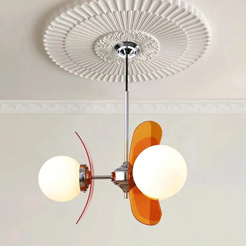 Retro Bauhaus Pendant Light Tayla Chandelier for Bedroom Dining Table Living Room Acrylic glass ball Pendant lamp orange lamp