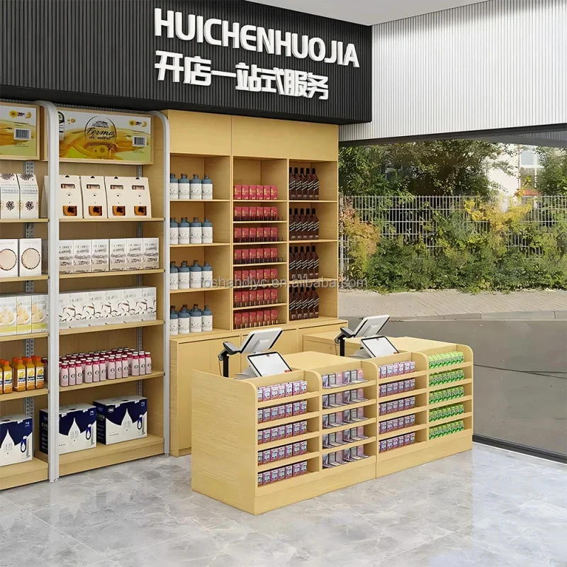 

Кассовые стойки для магазинов и супермаркетов из МДФ-дерева, простой дизайн, хит продаж, на заказ