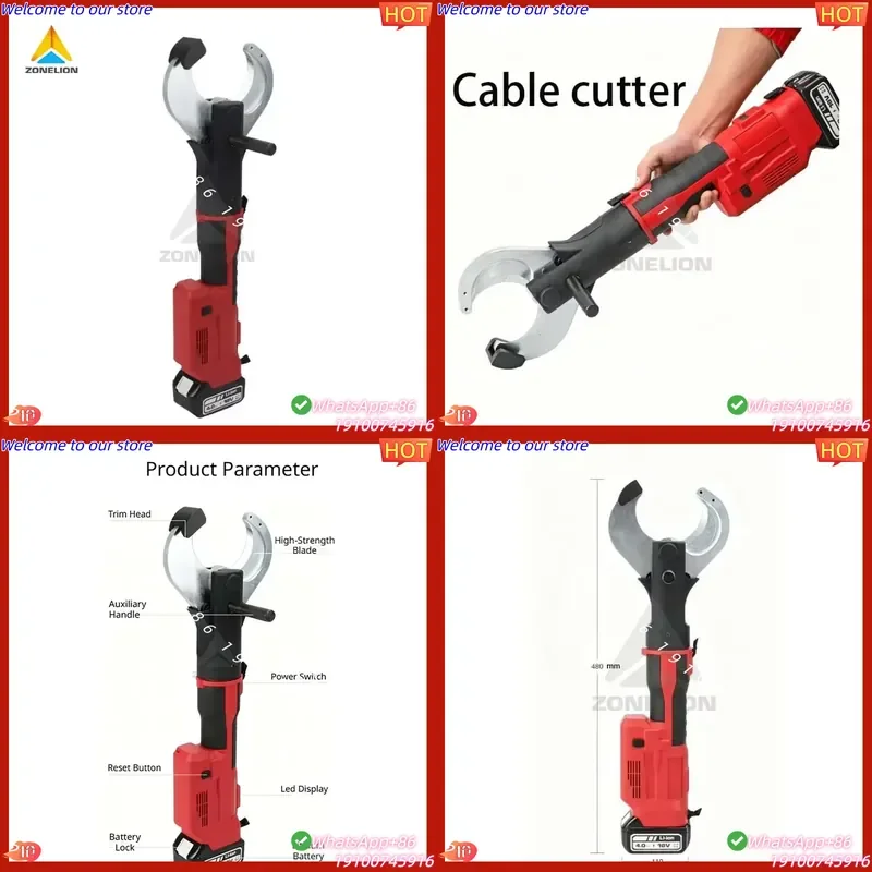 CE Certificate Auto Reset Hydraulic Cable Cutter With Automatic Retraction After Cutting Operation Hydraulic Cable Cutter