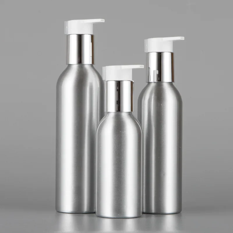 Bomba de alumínio de 40-250ml, bomba de loção de alta qualidade, shampoo, loção, recarregável, dispensador de líquido, recipiente de viagem