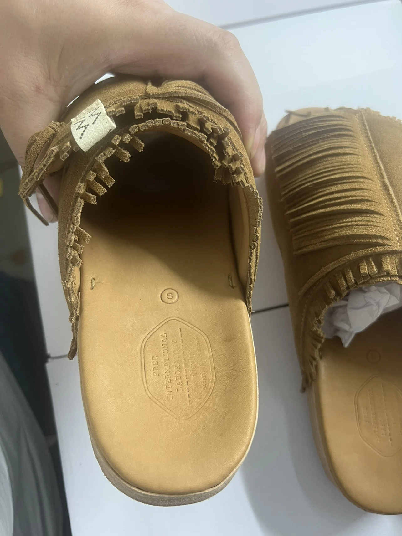 Visvim 23ss شباشب جديدة من جلد الغزال بخياطة عصرية غير رسمية للرجال والنساء مهدب
