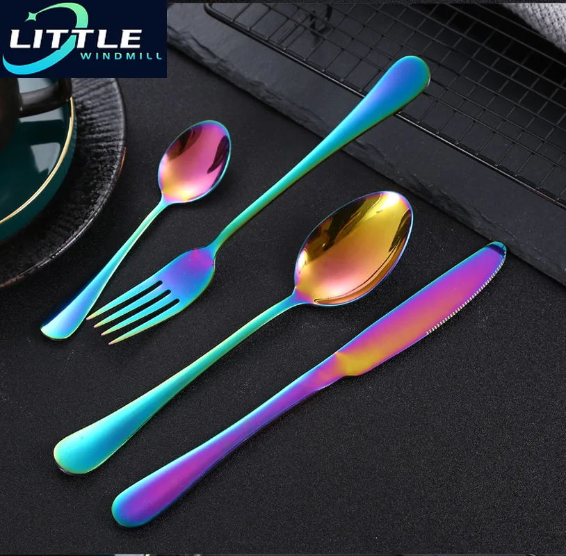 

304 Portable Cutlery Set Dinnerware High Quality Stainless Steel Knife Fork Spoon Eco Friendly Travel Flatware With Box Bag