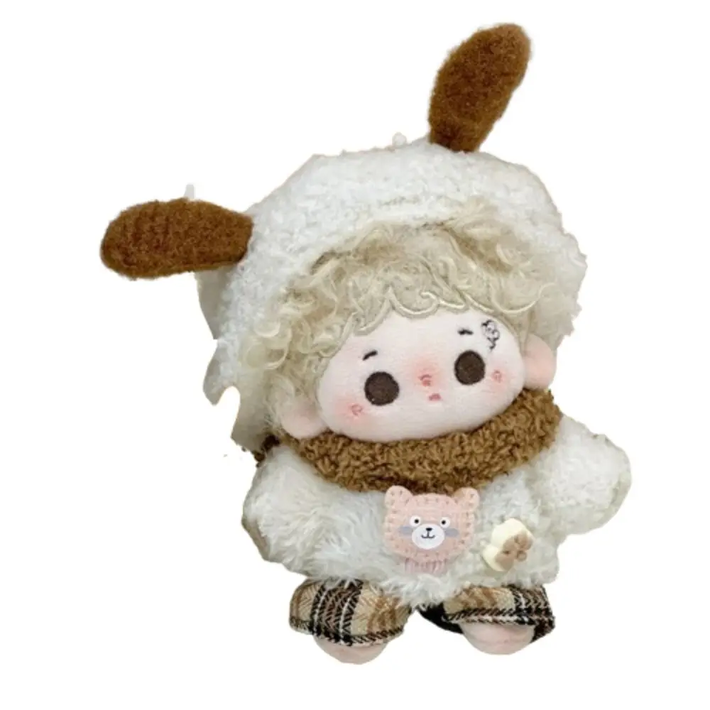 クマの帽子とパンツが付いたぬいぐるみ,人形の服,カワイイの衣装,綿の服,人形の衣装,10cm