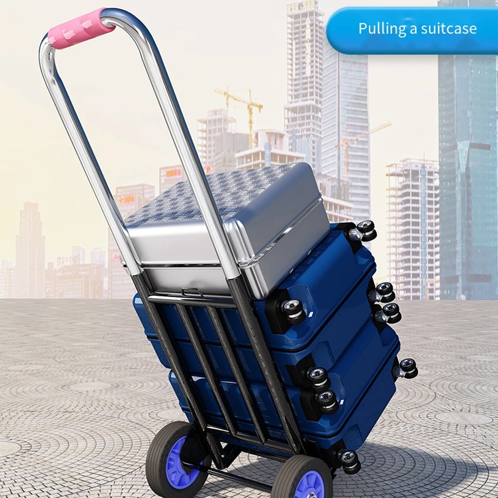 Foldable Luggage Hand Cart For Easy Maneuverability On Uneven Surfaces Folding Trolley Hand Trailer