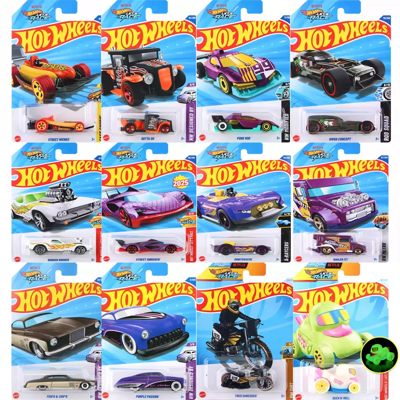 Original Hot Wheels Car Let's Race 1/64 Diecast Boy Toy Carro Wiener Gotta Go Concept Mailed Purple Passion Duck Roll Donut Gift