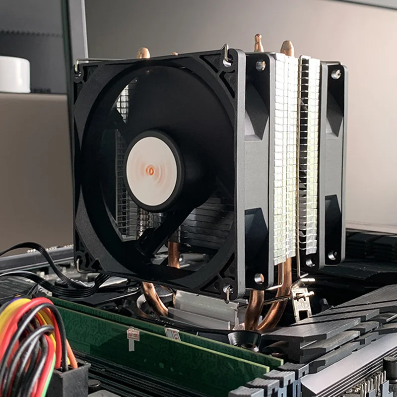 2 tubos de calor CPU enfriador de aire silencioso 90MM ventilador de refrigeración de CPU para Intel 1366 115X 775 1200 1700 1366 2011 X99 X79 2066 AMD AM3 AM4 AM5