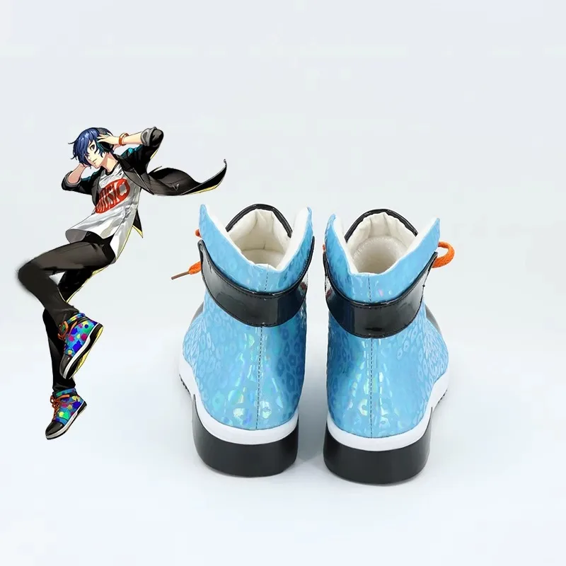 JP Games PERSONA 3 P3 Yuuki Makoto Cosplay Shoes Handmade Leather Costume Boots