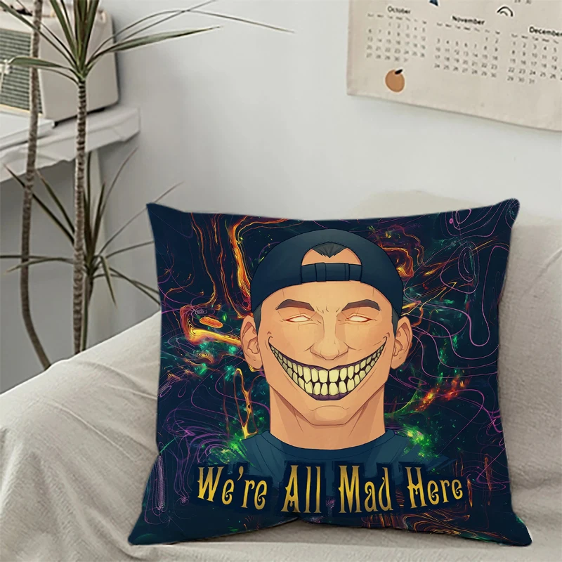 

We’Re All Mad Here Bed Pillowcases 45x45 Cushions Cover for Pillow Covers Decorative Luxury Pillowcase 45*45 Cushion Cover 50x50