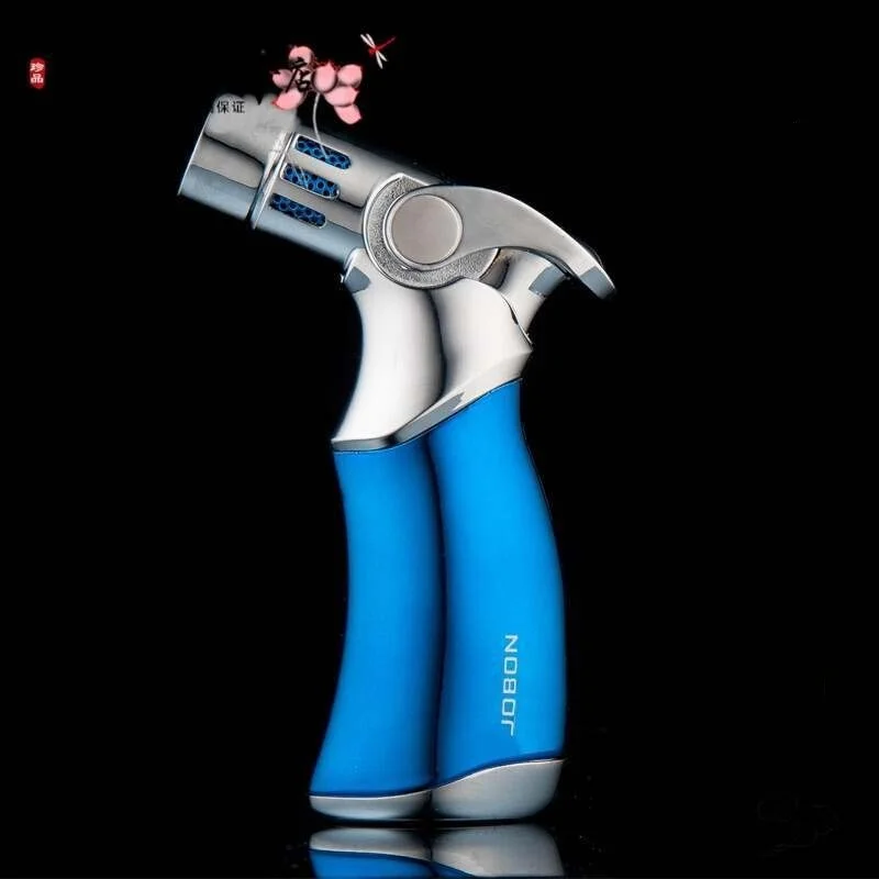 

JOBON Metal Four Fire Desktop Direct Gas Lighter Outdoor Windproof Strong Firepower Cigar Igniting Gun Kitchen Barbecue Tool