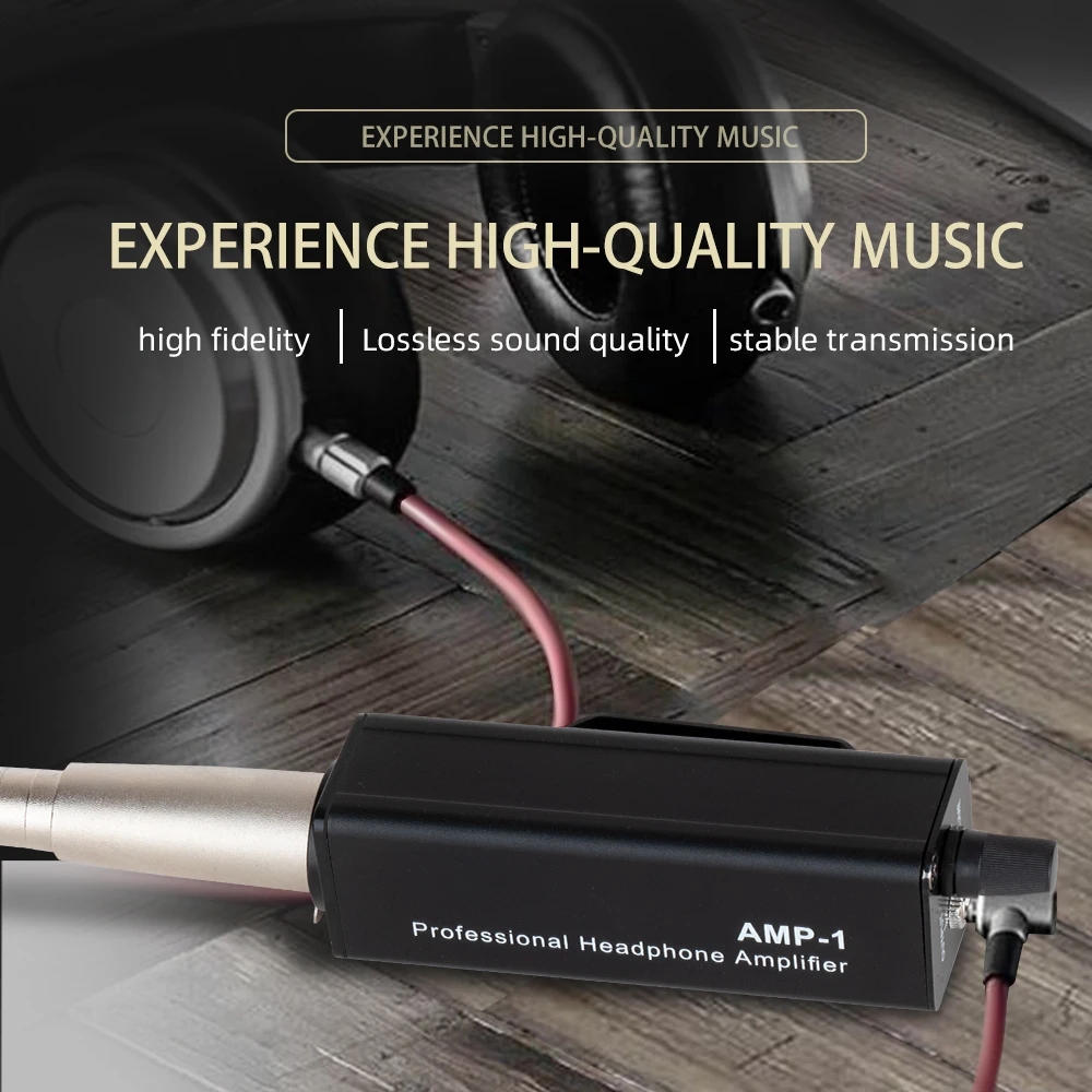 Portable Headphone Amplifier Converter XLR To 3.5MM Audio Interface Mini HIFI Headphone Amplifier Clip Mount Amplifier Converter