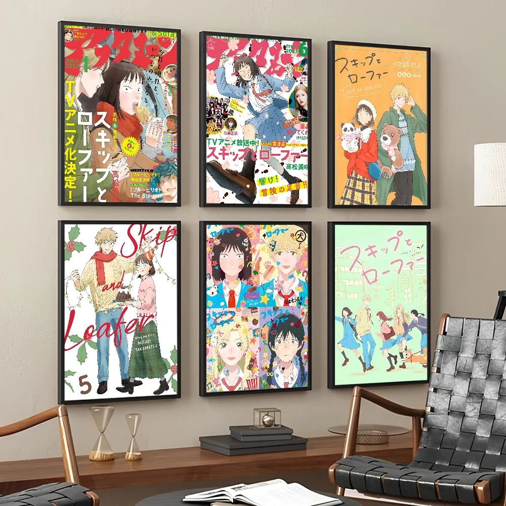 Skip And Loafer Anime  Vintage Posters Sticky Whitepaper Sticker DIY Room Bar Cafe Room Wall Decor
