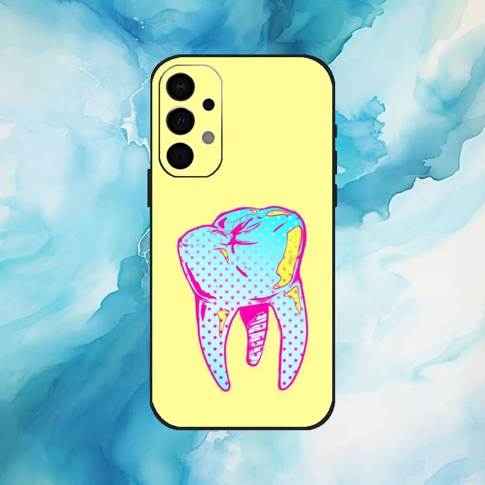 حافظة هاتف مضحكة لطبيب الأسنان لهاتف سامسونج جالاكسي A73، A72، A71، A70، A53، A52، A51، غطاء أسود ناعم آخر