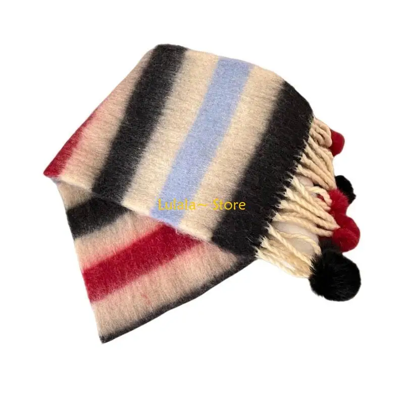 

Y4QA Теплый плюшевый шарф Мягкий и уютный детский шарф ярких цветов идеально подходит для холодной погоды