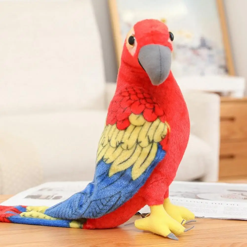 Parrot Stuffed Toy  Creative Three-dimensional Animal Shaped  Parrot Stuffed Toy Children Photography Props Garden Supplies