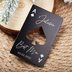 30pcs Personalized Bottle Opener Ace of Spades Bottle Opener Wedding Favors Hotel Restaurant Logo Private Party Gift Customized