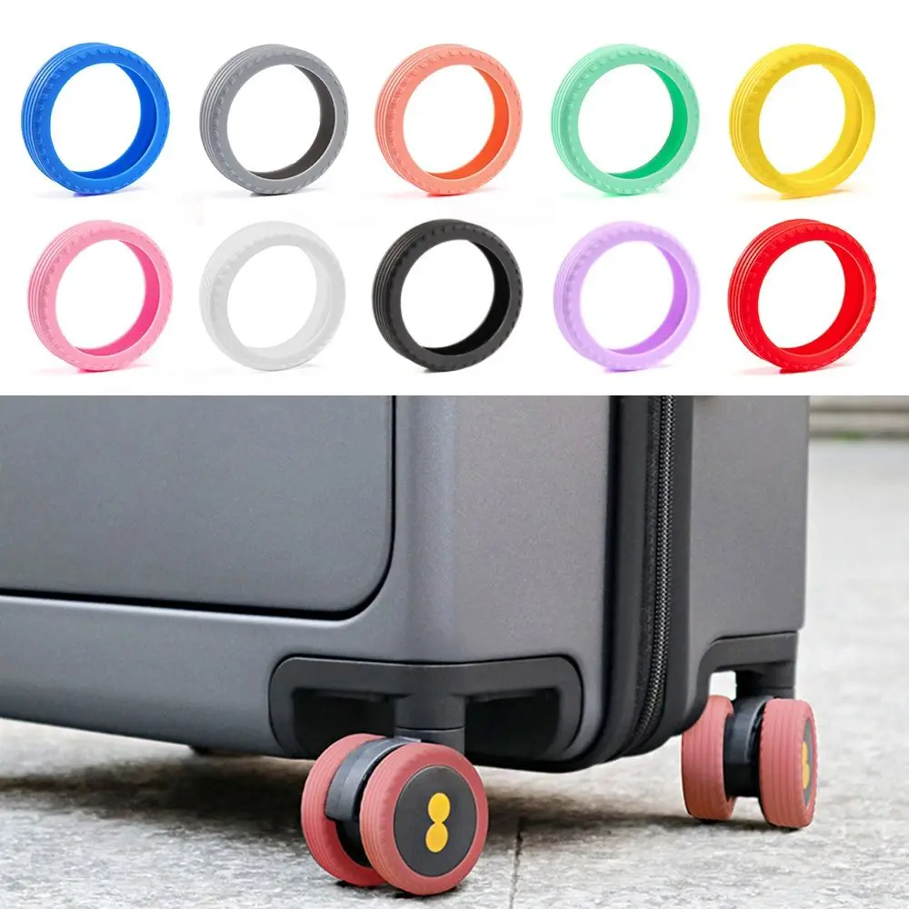 8PCS/Set Suitcase Parts Axles Travel Luggage Caster Shoes Silicone Reduce Wheel Wear Suitcase Wheels Protection Cover