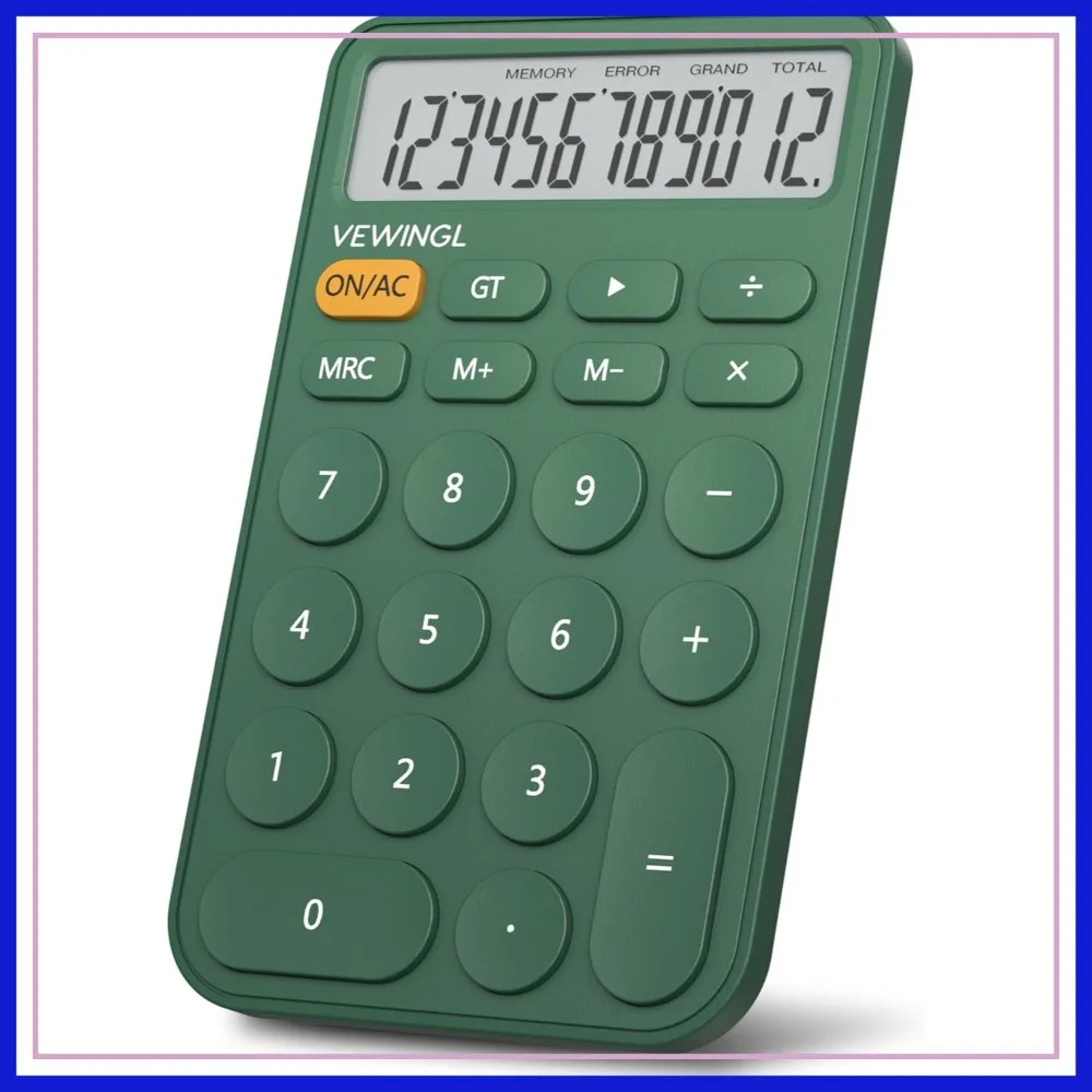 

12-Digit Desktop Calculator, Large LCD Display with Big Buttons for Office, School, Home & Business