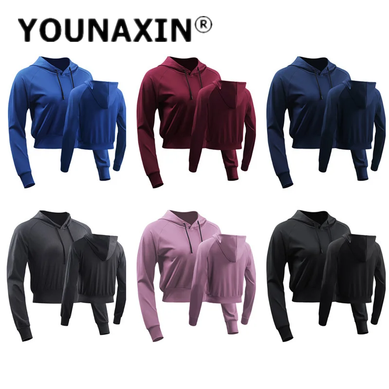 Women's Casual Long-sleeved T-shirts Hooded Sweatshirt Fitness Clothing Outdoor Running Yoga Sports Slim Suit M L XL 2XL 3XL