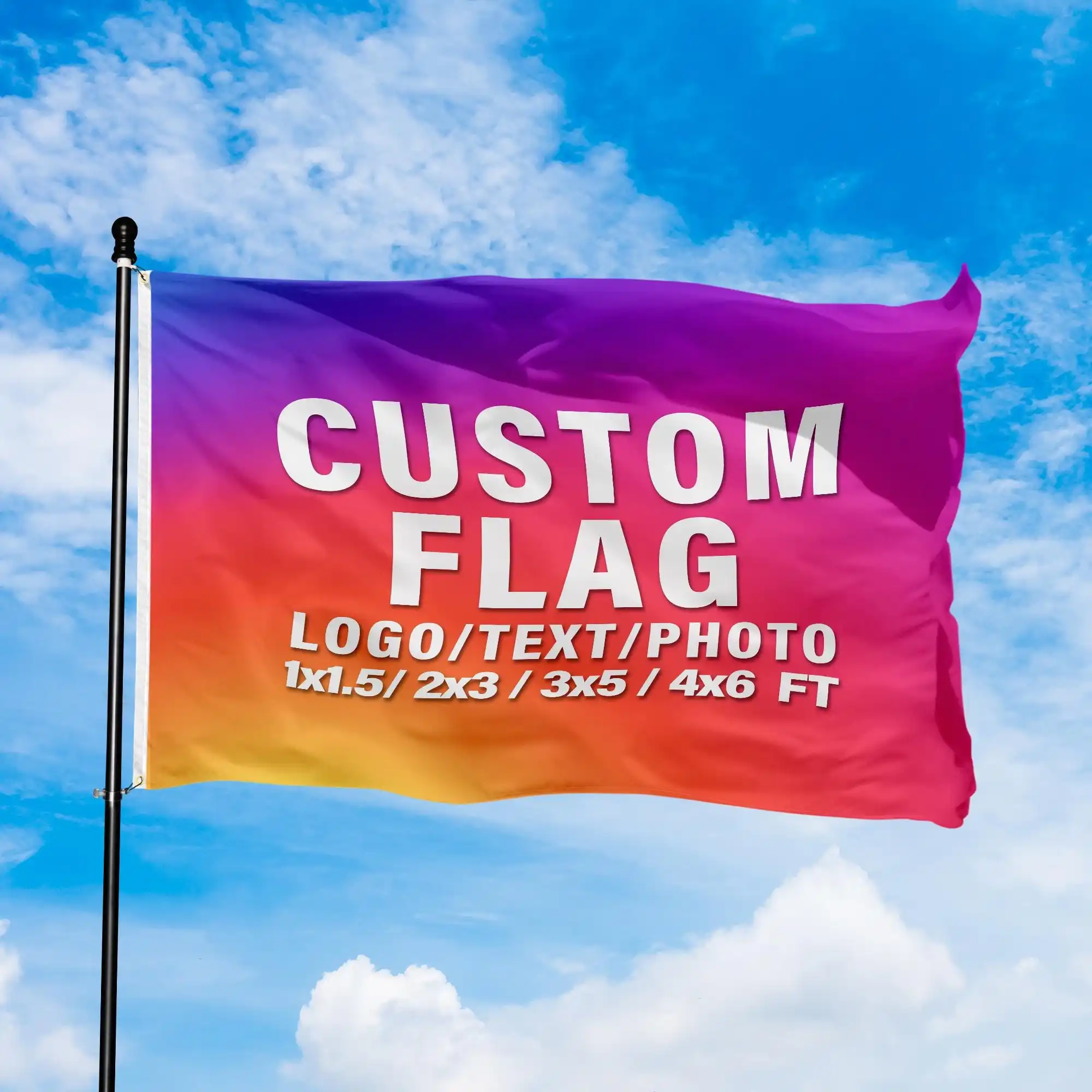 Custom Double Sided Flag 3 Layers Fabric 3x5 Ft Customizable Flags Make Your Own Photo/Text/Logo Personalized Outdoor Decoration