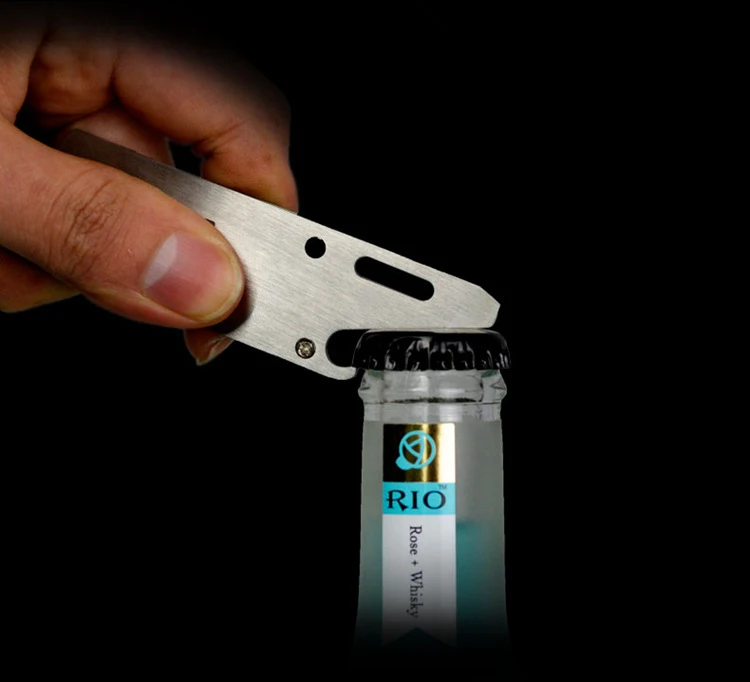 Push-Pull-Messer aus Edelstahl mit austauschbarer Klinge, multifunktionaler Flaschenöffner, Schraubendreher, EDC Express Box Knife Surviva – Detail 5