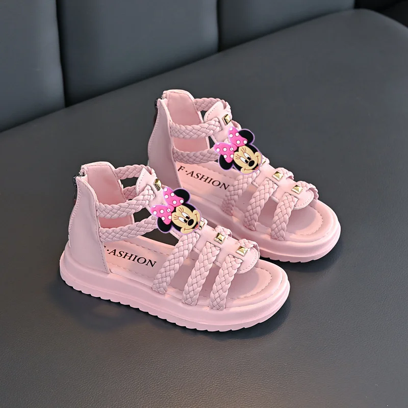 

Disney Mickey Mouse Girls Fashion Sandals Summer New Fashion Kids High Top Princess Kids Beach Shoes