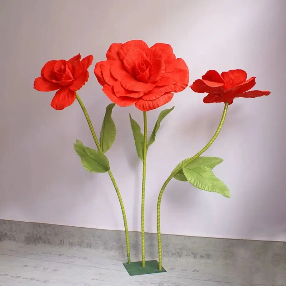 Roses artificielles en mousse PE de soie, 30cm, Simulation de fleurs de roses, fond géant, fausses fleurs, branche de Rose, fourniture de fête, nouvelle collection