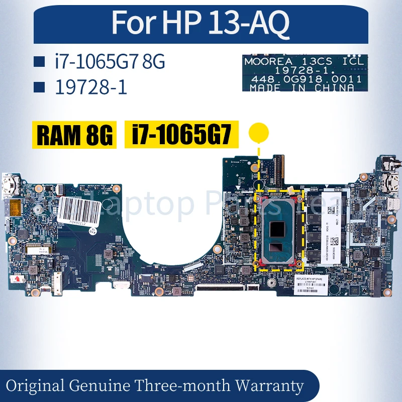 19728-1 For HP ENVY 13-AQ Laptop Mainboard L70927-601 L72584-601 L70927-601 i5-1035G1 i7-1065G7 8G RAM Notebook Motherboard