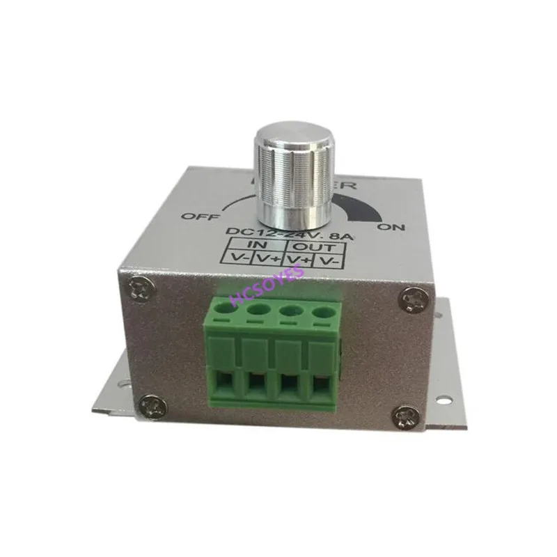 8A LED Strip Dimmer Aluminum DC12-24V PWM Dimming Controller for LED Lights Lamps or Ribbon Adjustable Control W-6012