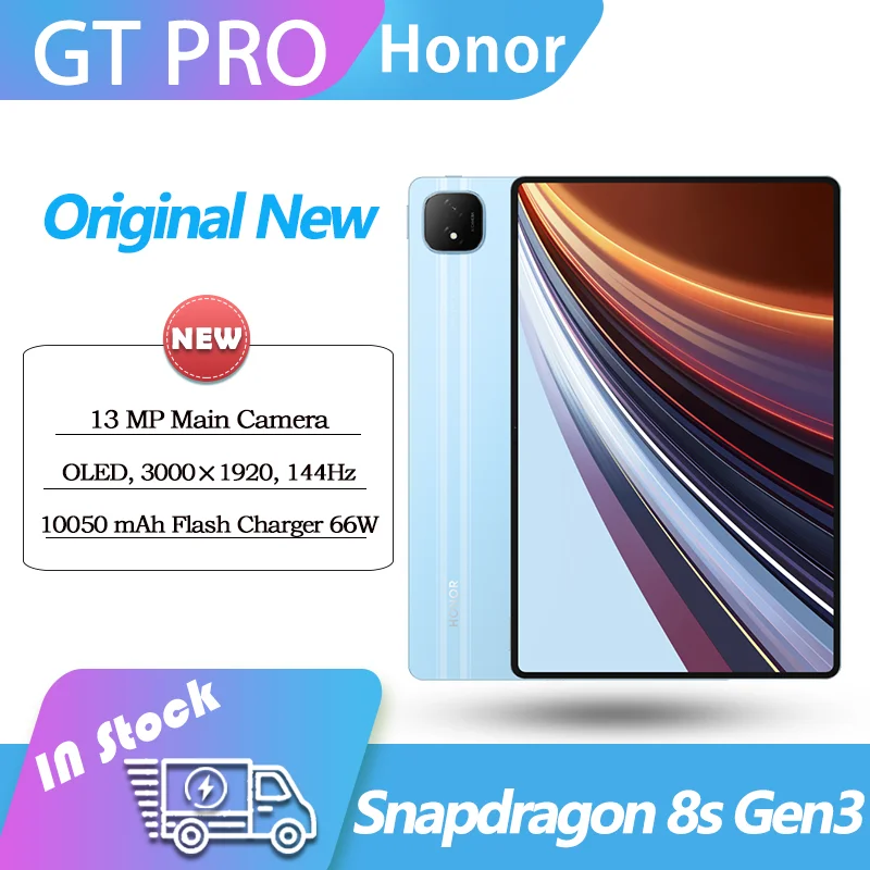 Honor Pad GT PRO 12.3  WiFi Version, Snapdragon 8S, Gen3, 12.3Inch OLED, 144HZ, 3000 X1920, 13MP, 10050mAh, 66W,MagicOS 8.0.1