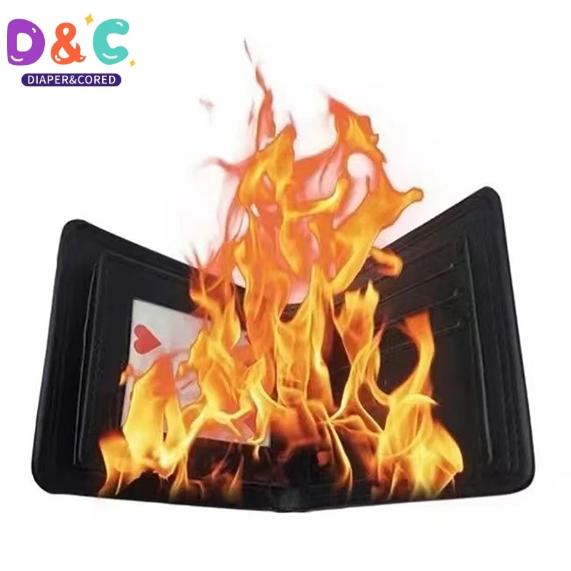 Magic Trick Flame Fire Wallet Big Flame Magician Trick Wallet Stage Street Show Raging Wallet Fire Magic