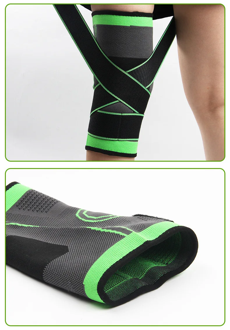 Fitness Knie Hülse Sport Straps Kompression Turnhalle Basketball Knie Protektoren Wandern Camping Badminton Männer Frauen Bein Wachen – Detail 8