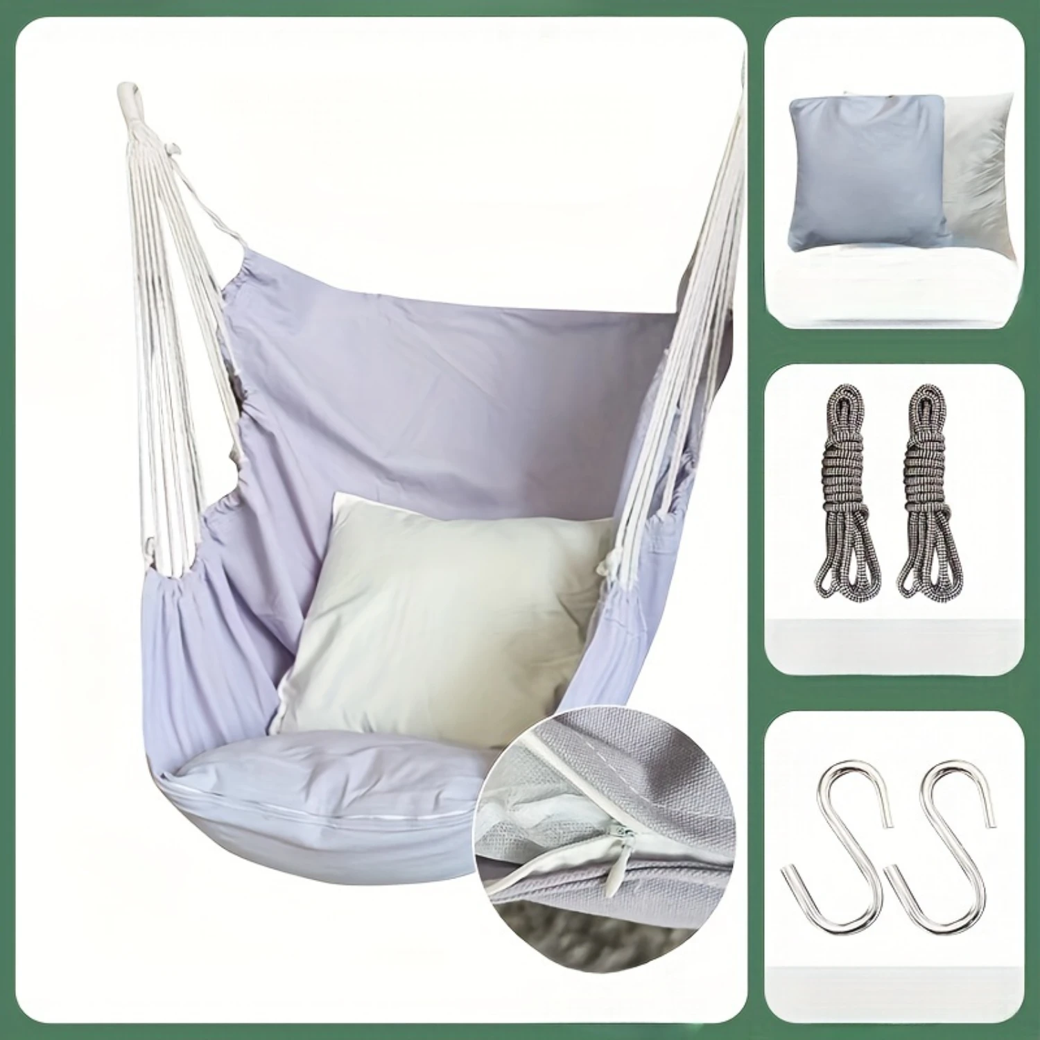 1pc Outdoor Hammock Chair, Indoor Outdoor Canvas Swing Hammock for Garden Leisure - Relax in Style!