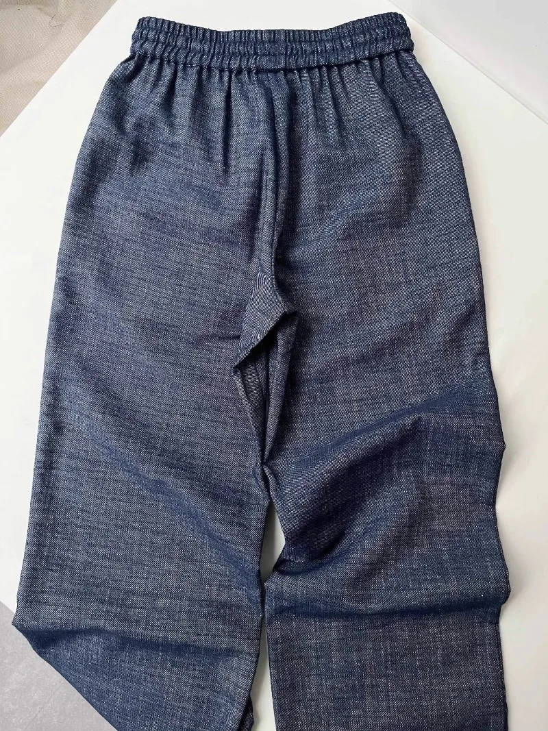 Spring and Summer New Style Denim Pants Cotton Linen Retro Loose Slimming Wide-leg Pants for Women