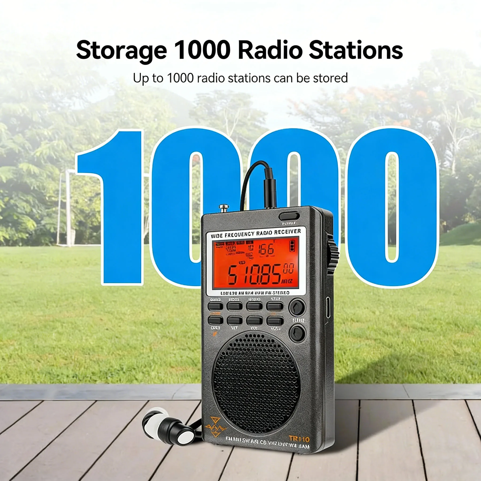 

Walkie Talkie, Full Band Portable SSB Shortwave Radio Receiver with DSP for Outdoor Travel Emergency Use