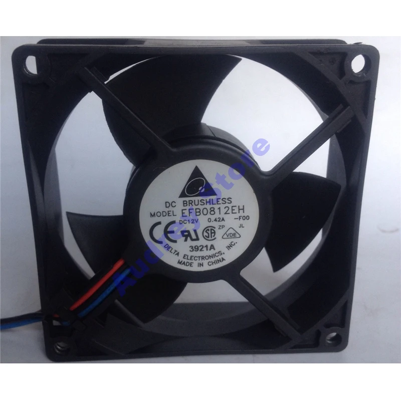 

Delta EFB0812EH 8CM 8025 DC12V 0.42A 5.04W 3-wire double ball bearing large air volume server fan 5000rpm 52.02CFM air blower