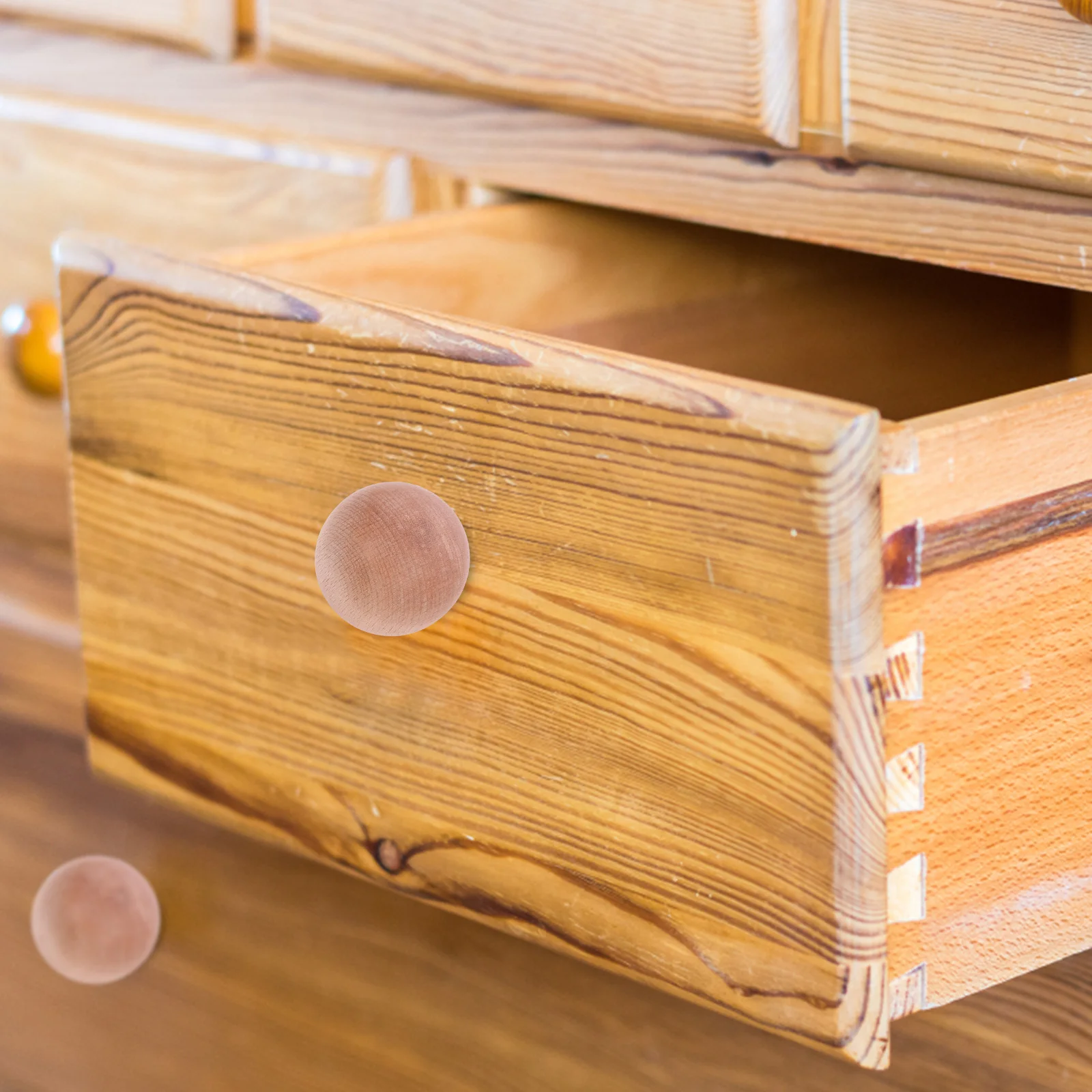 

4Pcs Wooden Ball Knobs for Kitchen Bathroom Closet Smooth Surface No Burrs Multipurpose Home Office Wooden Drawer Knobs