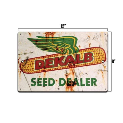 TIN SIGN Dekalb Seed Dealer Aluminum Garden Kitchen Farm Cottage Shop Store